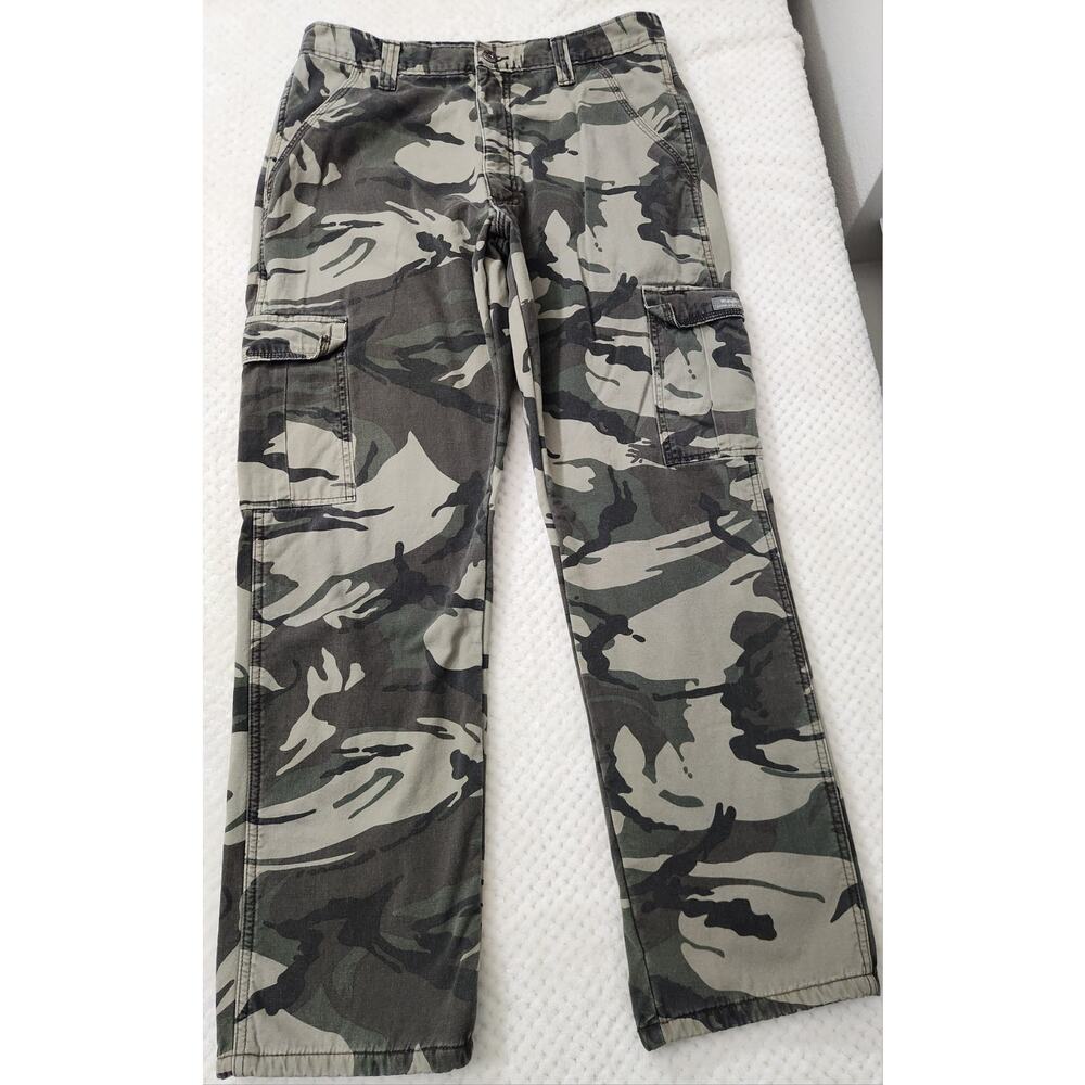 Wrangler Camo Cargo Pants Mens 34x32 Fleece Lined Relaxed Fit Hunting